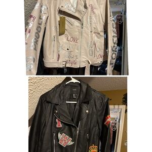 Stylish Women's Leather Jackets - Black and Cream